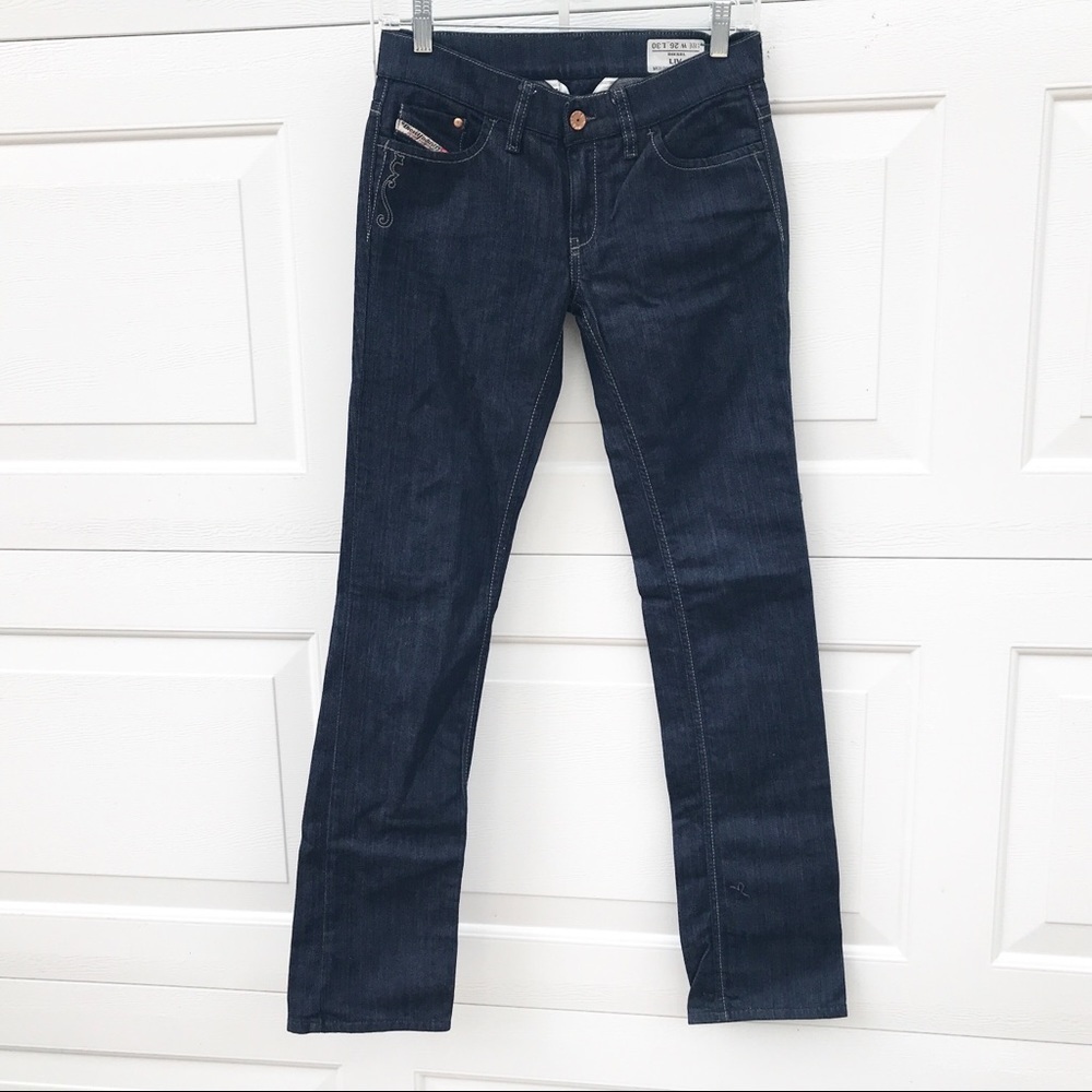 DIESEL Liv dark straight Jeans 26  x  30 leather y2k